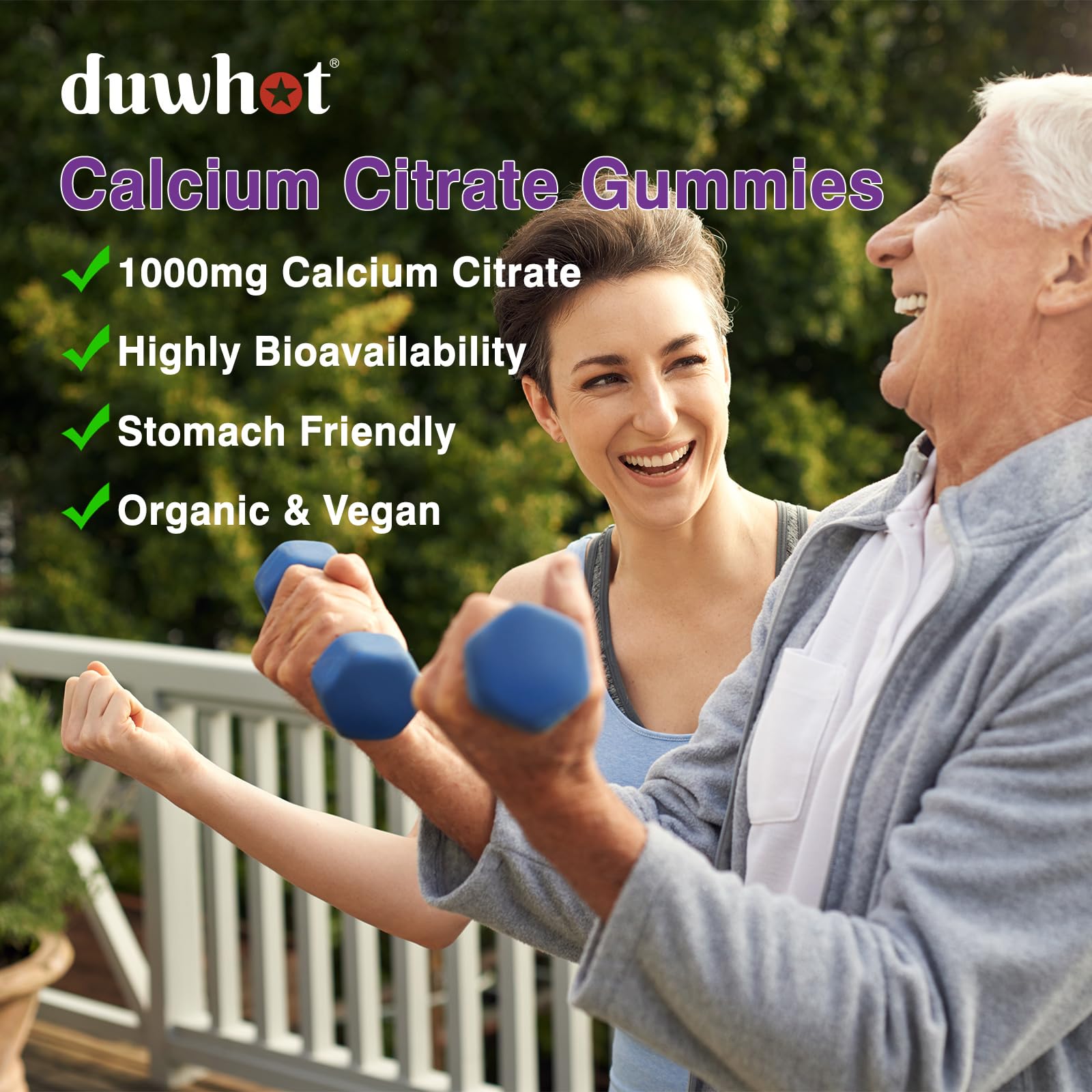 duwhot Calcium Citrate Gummies 1000mg in a bowl for serving