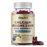 duwhot Calcium Magnesium Zinc Gummies front view with blueberry flavour