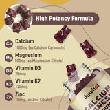 duwhot Calcium Magnesium Zinc Gummies side view showing ingredients