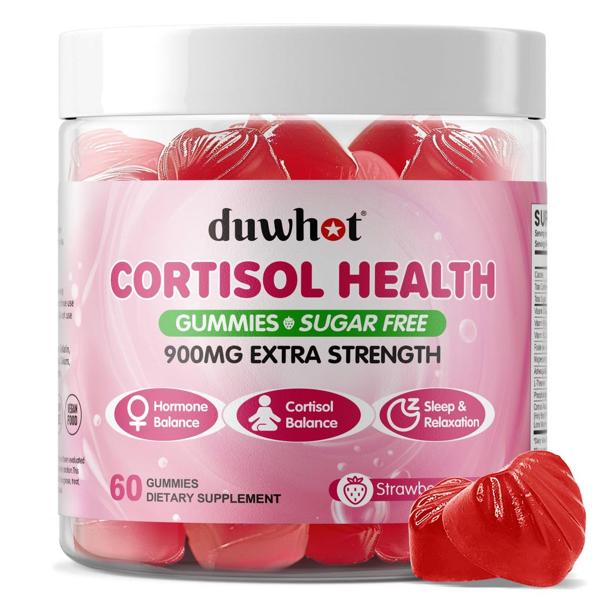 duwhot Cortisol Gummies front view with packaging