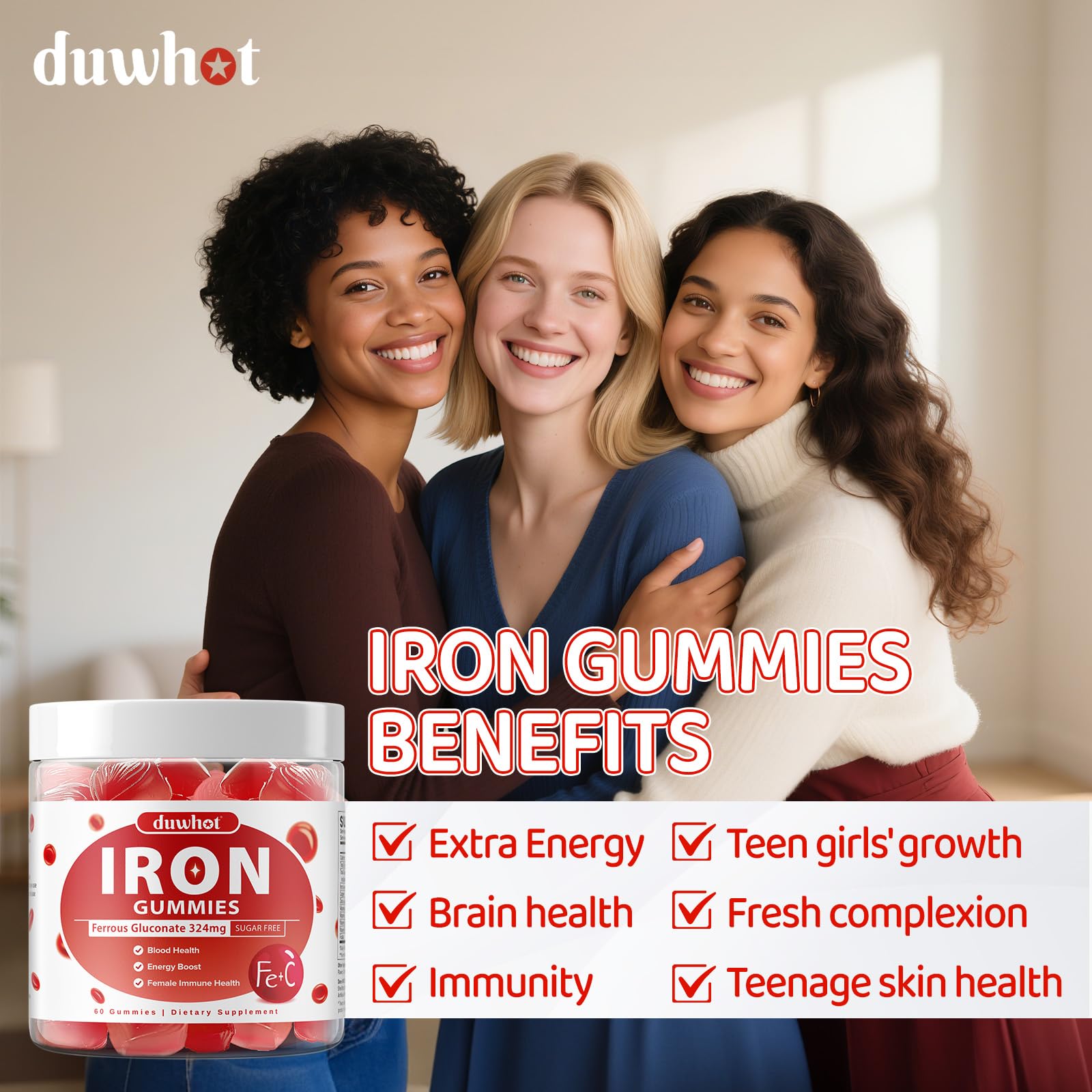 duwhot Iron Gummies with Vitamin C detail