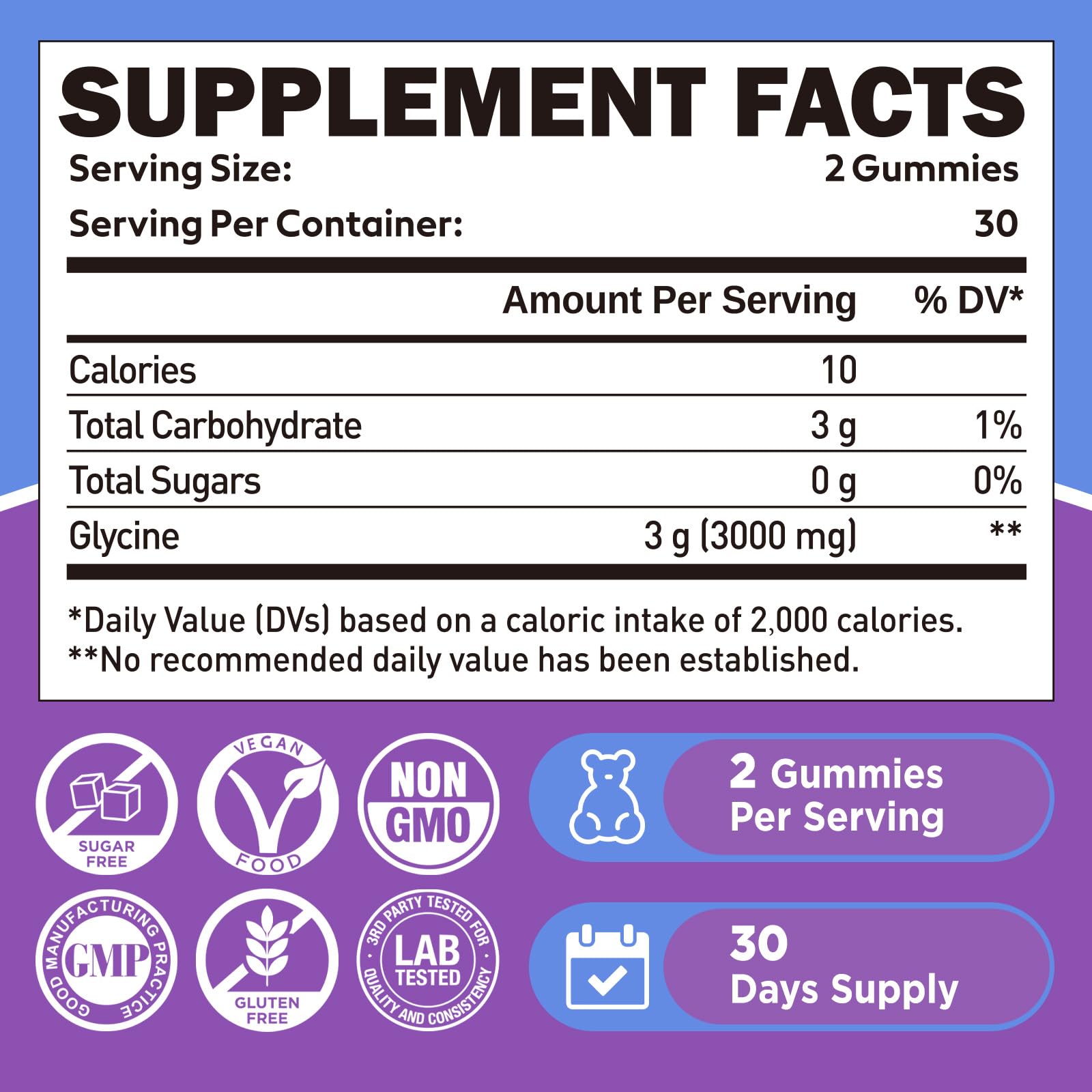 duwhot L-Glycine Gummies 3000mg side view with gummies