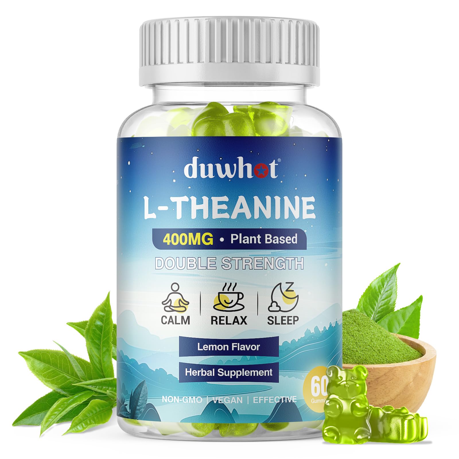 duwhot L-Theanine Gummies 400mg front view packaging