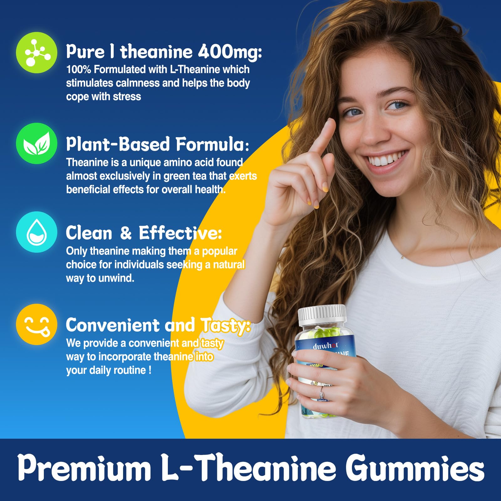 duwhot L-Theanine Gummies 400mg gummy texture