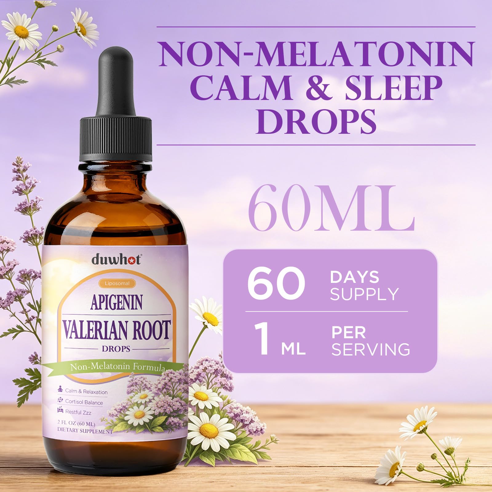 duwhot Liposomal Apigenin Liquid Drops 50mg 2 Fl Oz lifestyle scene