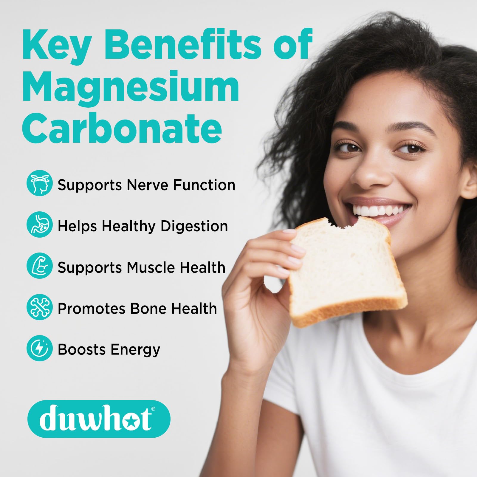 duwhot Magnesium Carbonate Capsules 500mg back view