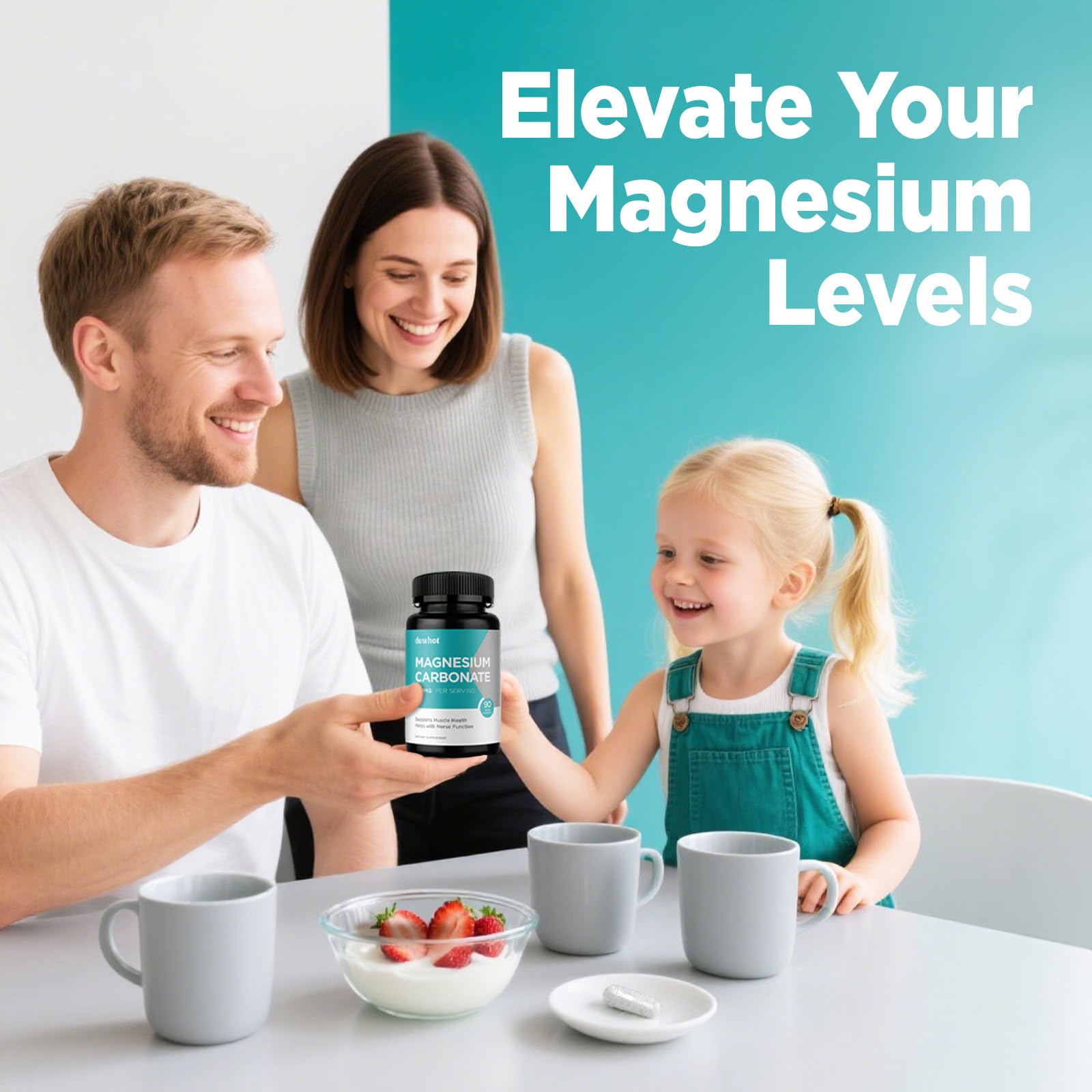 duwhot Magnesium Carbonate Capsules 500mg bottle with cap