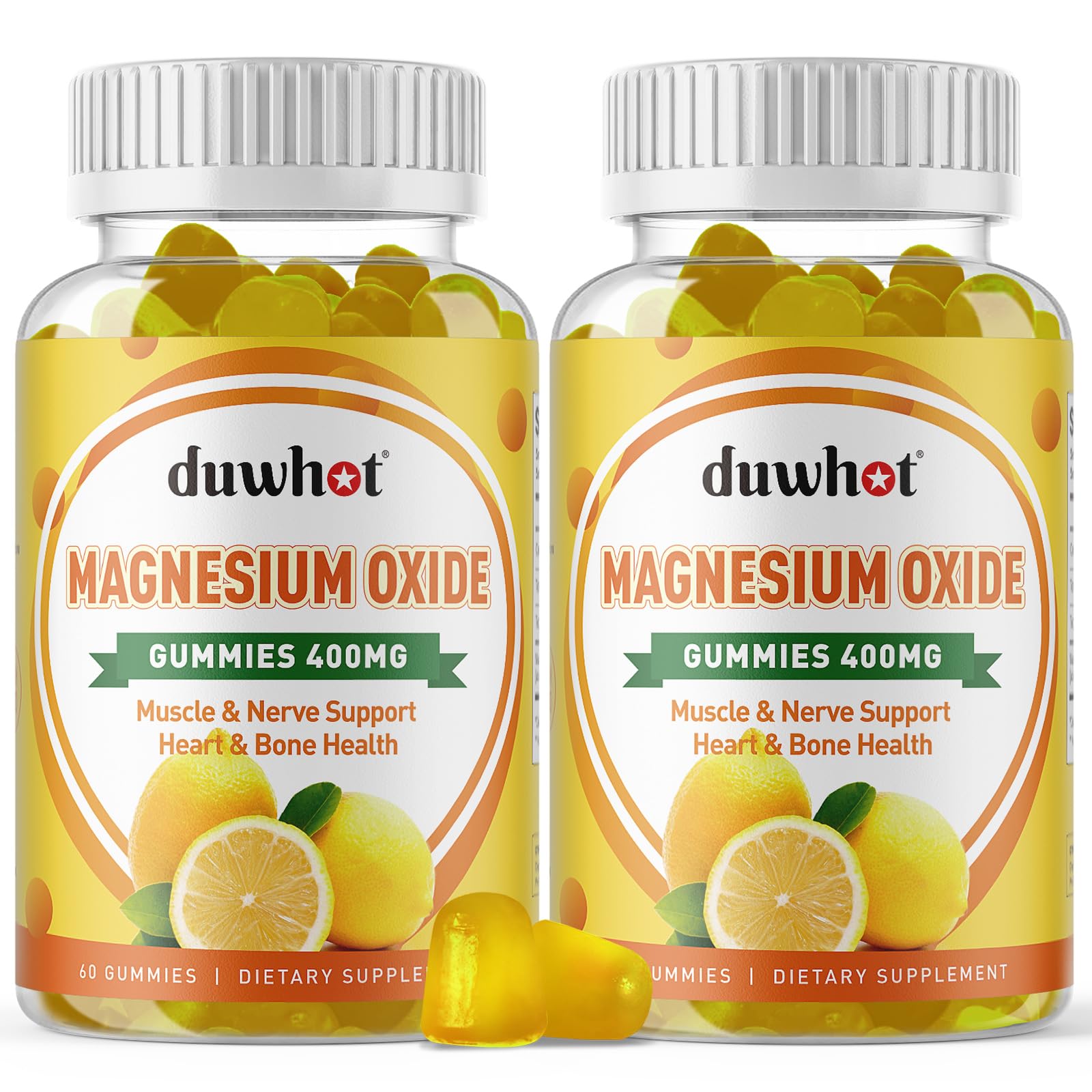 duwhot Magnesium Gummies 400mg front view with packaging