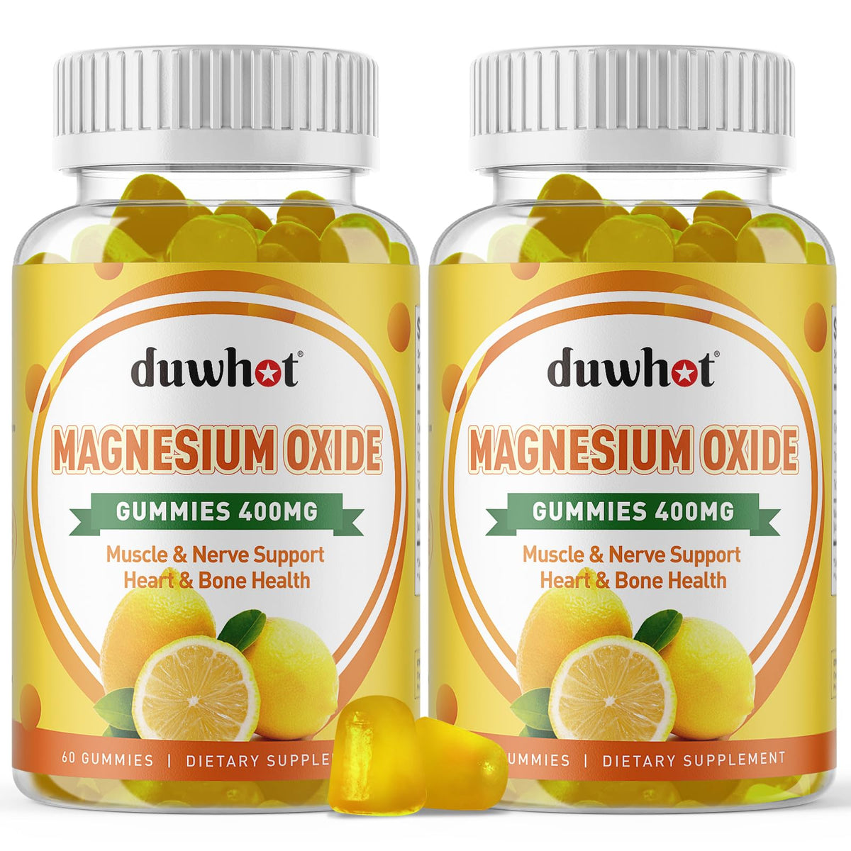duwhot Magnesium Gummies 400mg front view with packaging