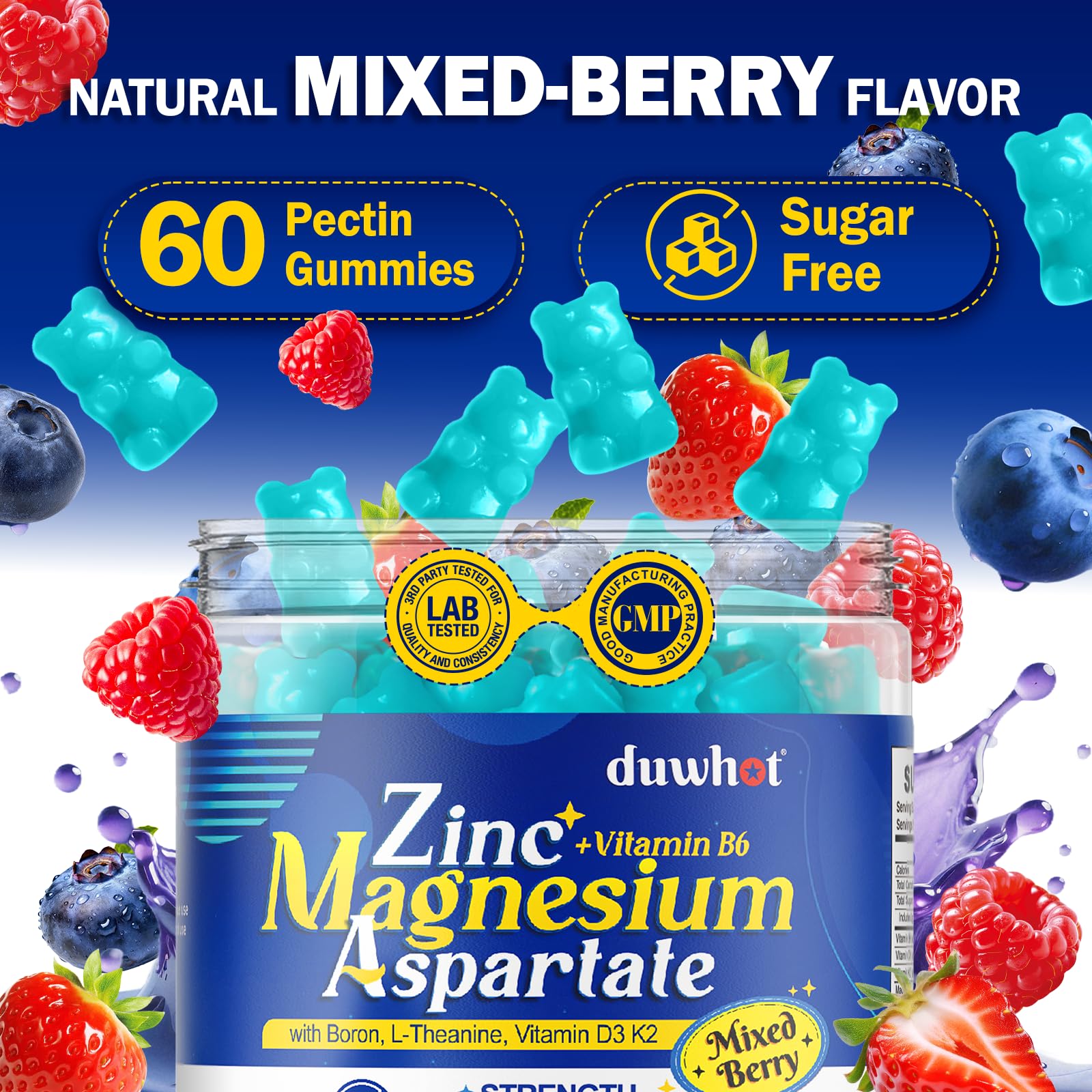 duwhot Magnesium Zinc B6 Gummies close-up of gummies
