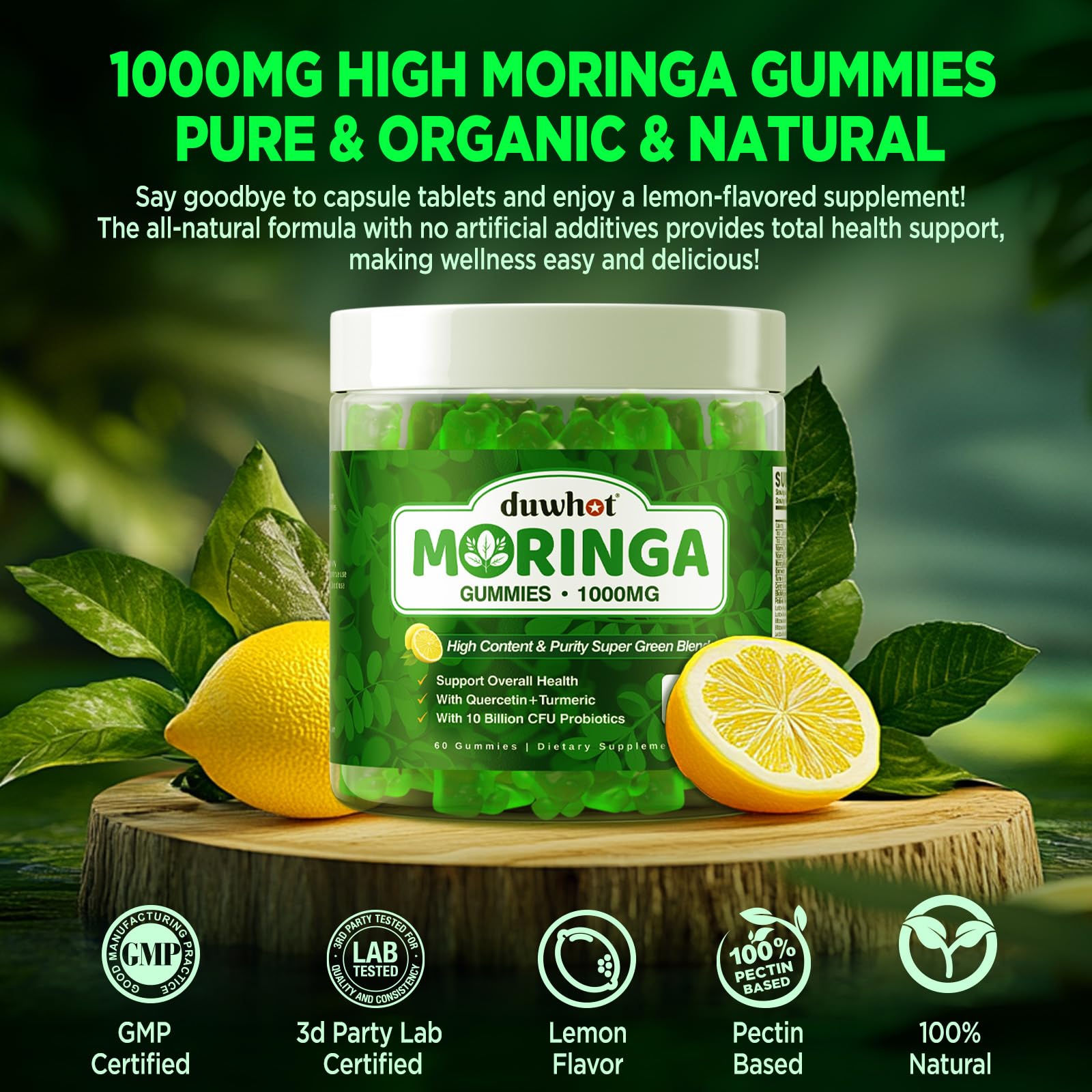 duwhot Moringa Gummies close-up of gummies