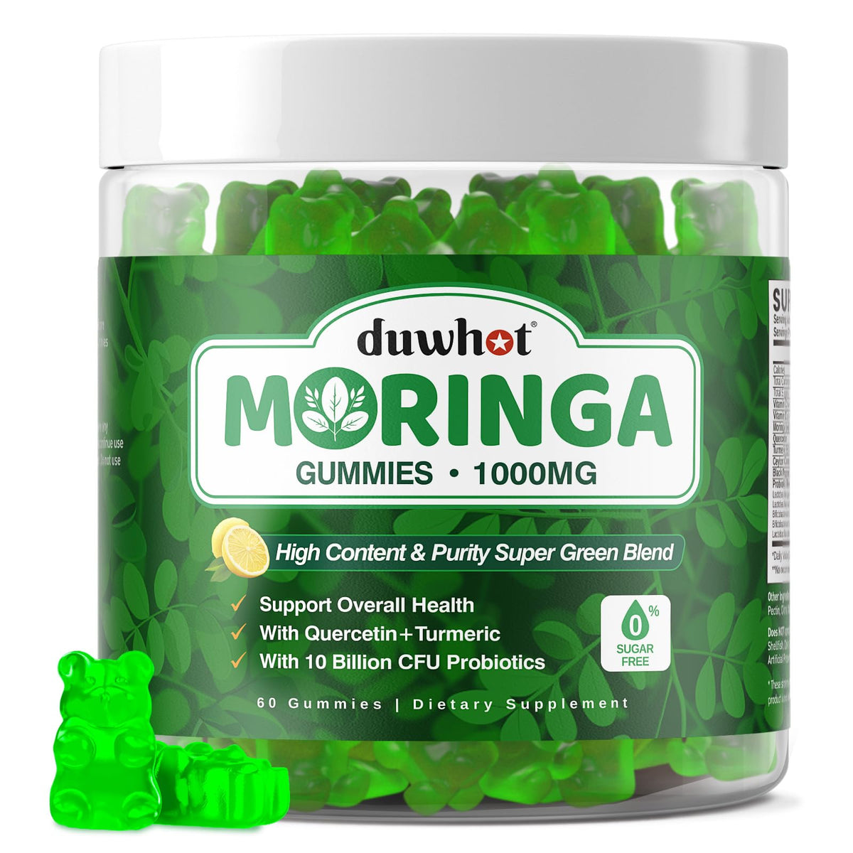duwhot Moringa Gummies front view with packaging