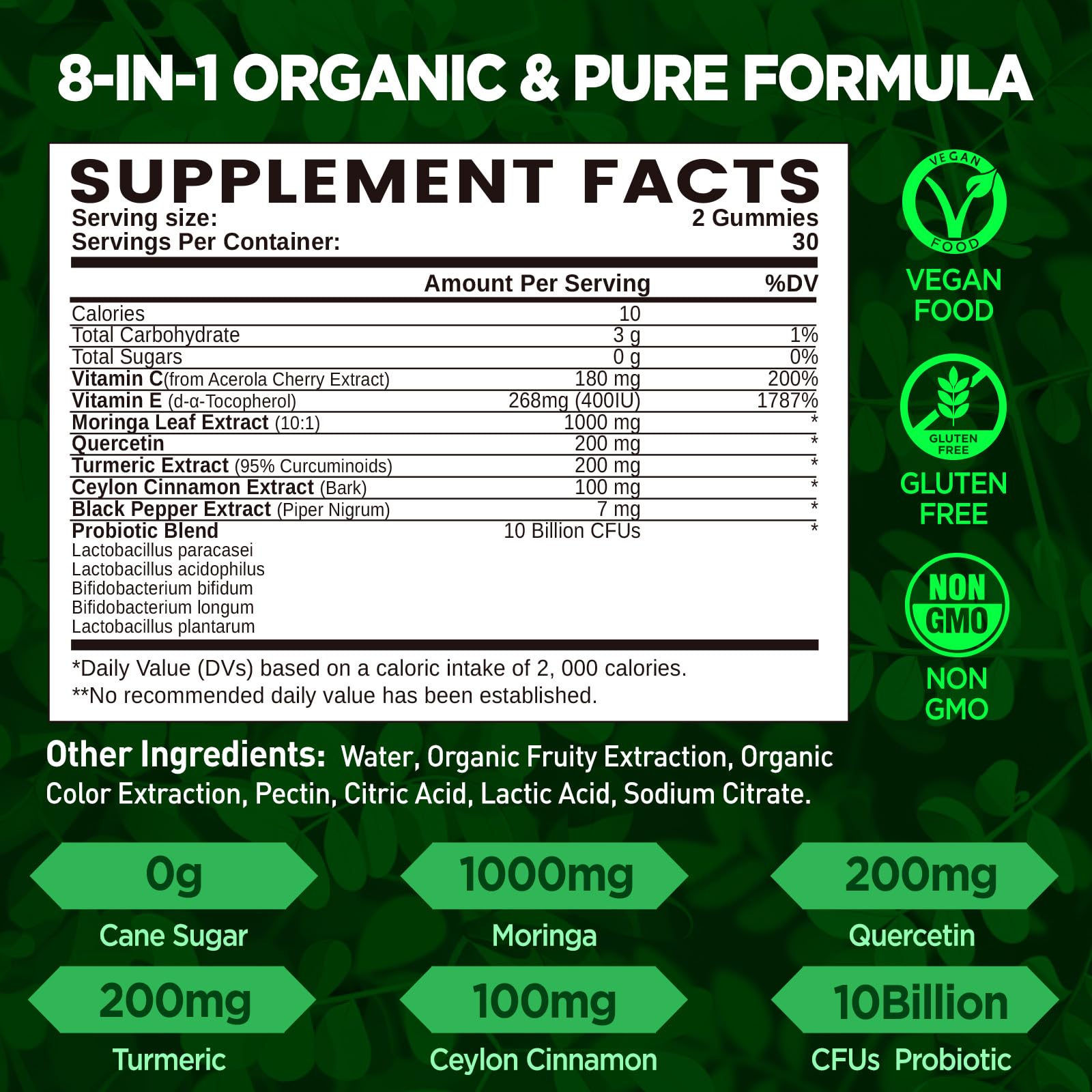 duwhot Moringa Gummies showing two gummies