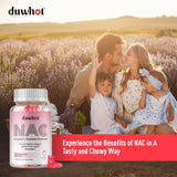 duwhot NAC Gummies Strawberry Flavour with fresh strawberries