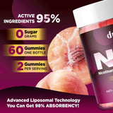 duwhot NAD supplement gummies displayed with fresh fruit