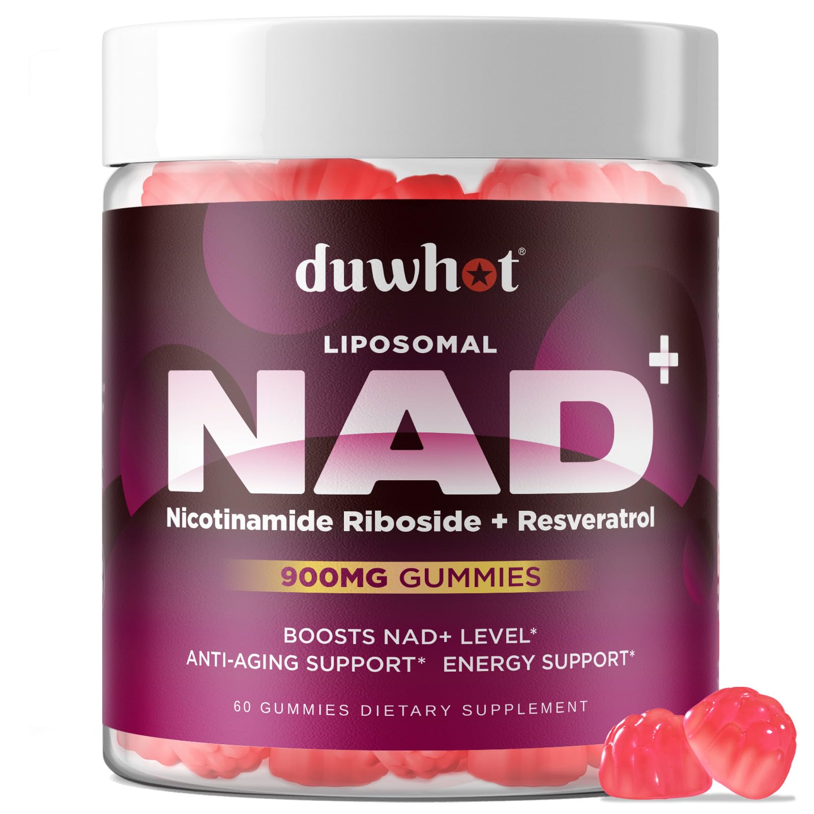 duwhot NAD supplement gummies front view packaging