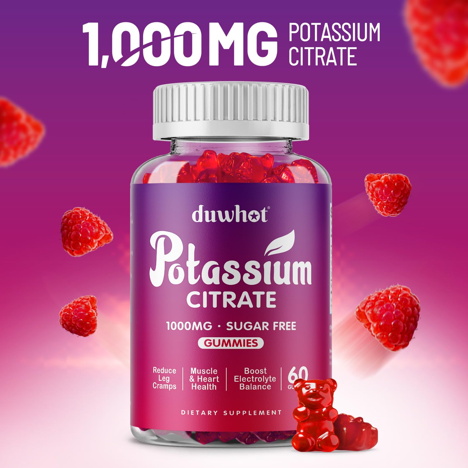 duwhot Potassium Gummies 1000mg close-up of gummies