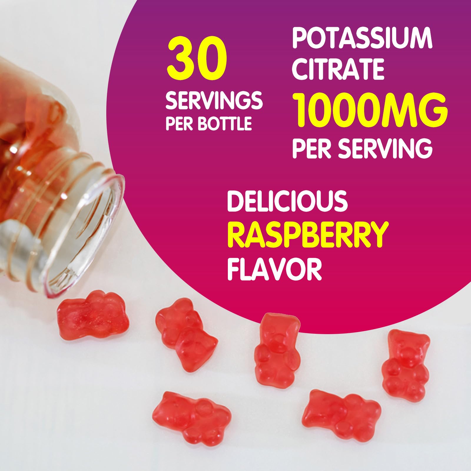 duwhot Potassium Gummies 1000mg on a kitchen counter