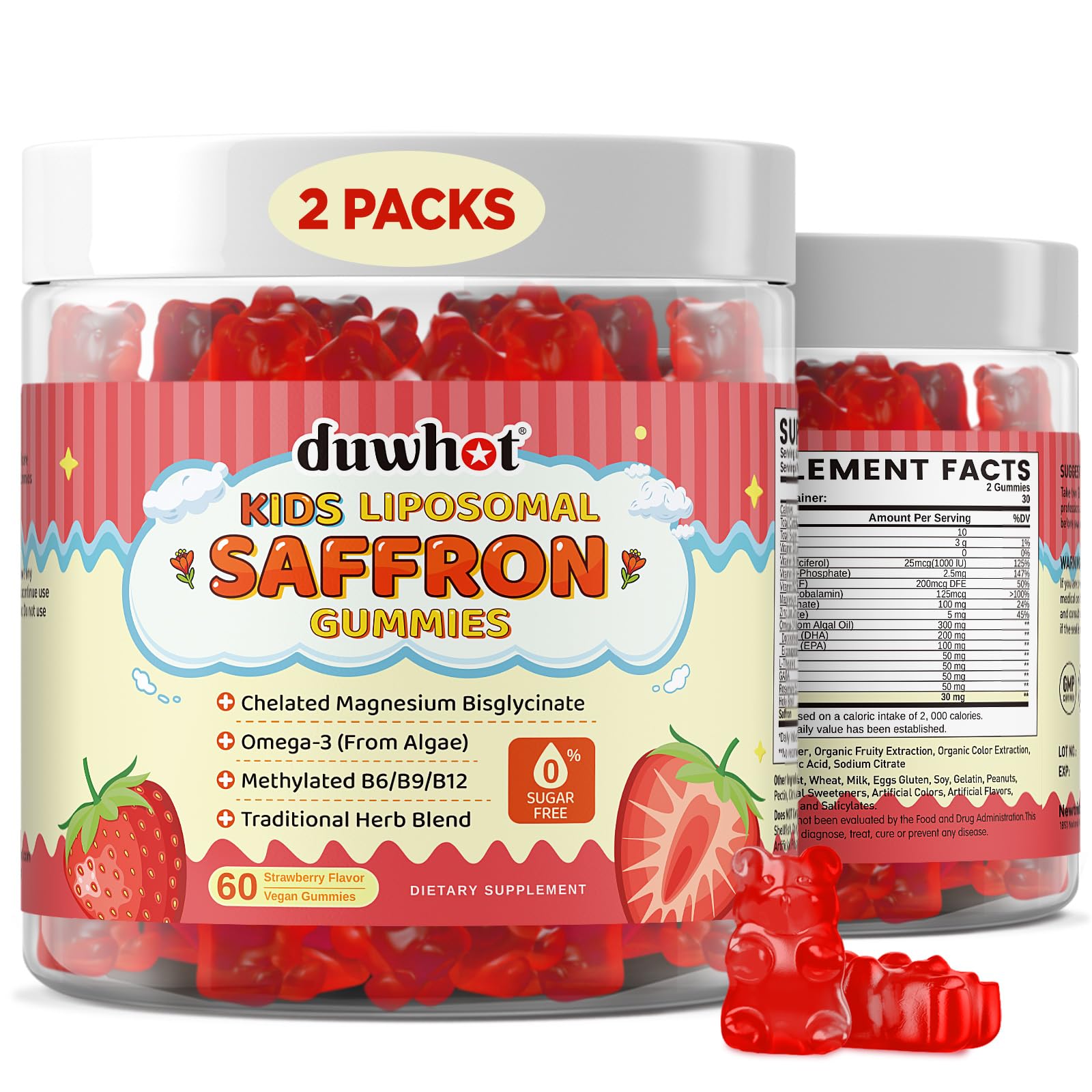 duwhot Saffron Gummies for Kids front view packaging