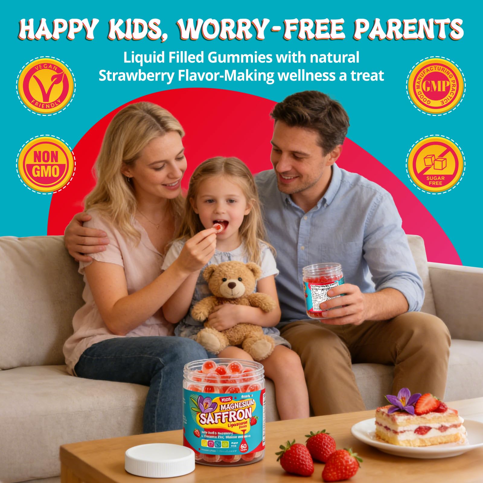 duwhot Saffron Gummies for Kids in a child's hand