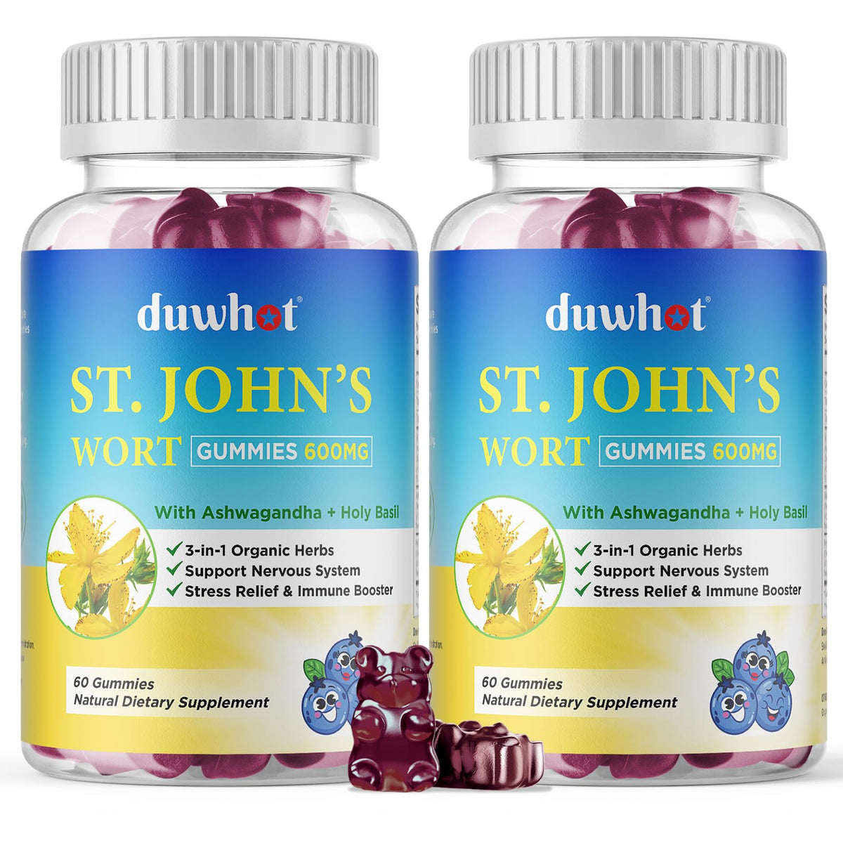 duwhot St. John's Wort Gummies 600mg front view