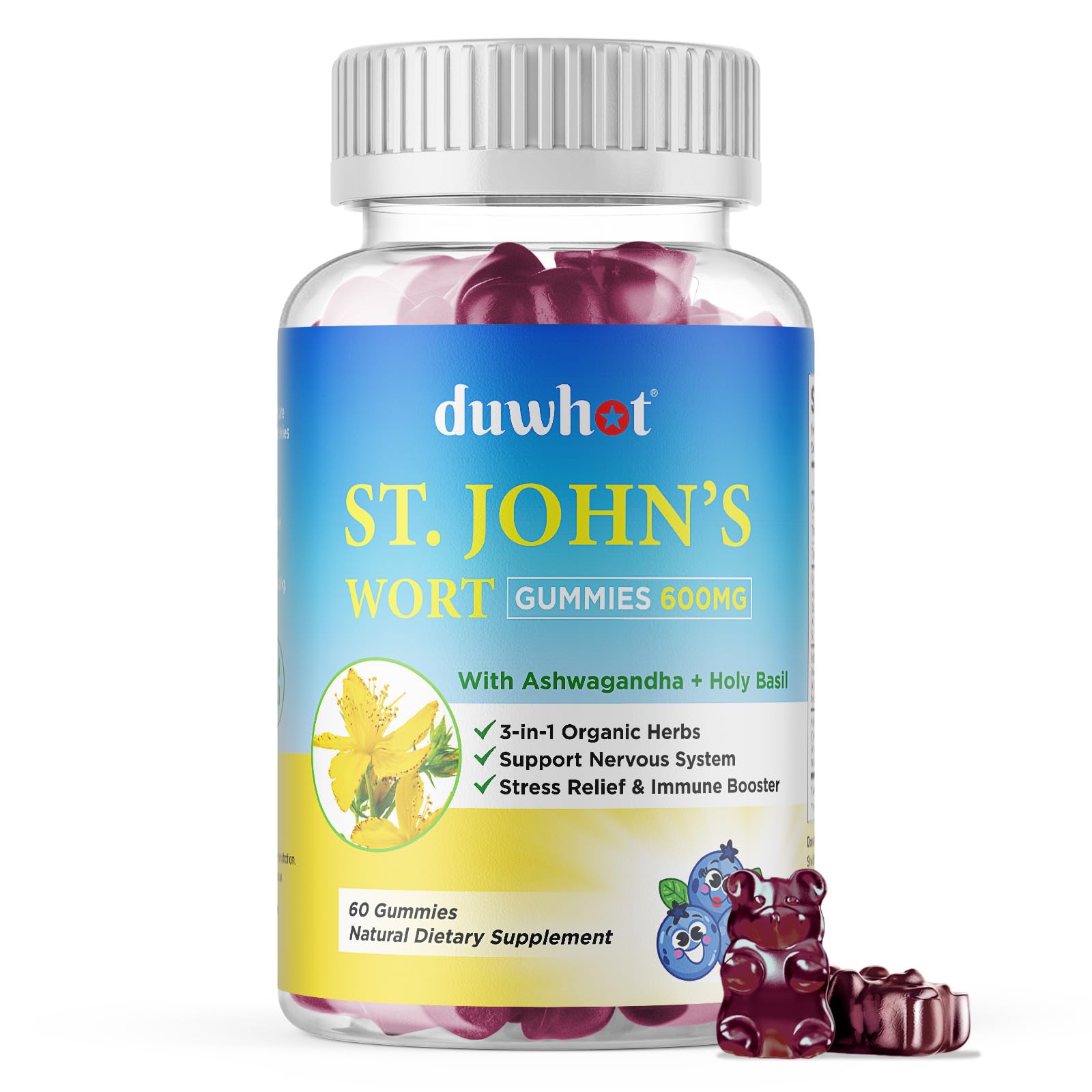 duwhot St. John's Wort Gummies bottle front view