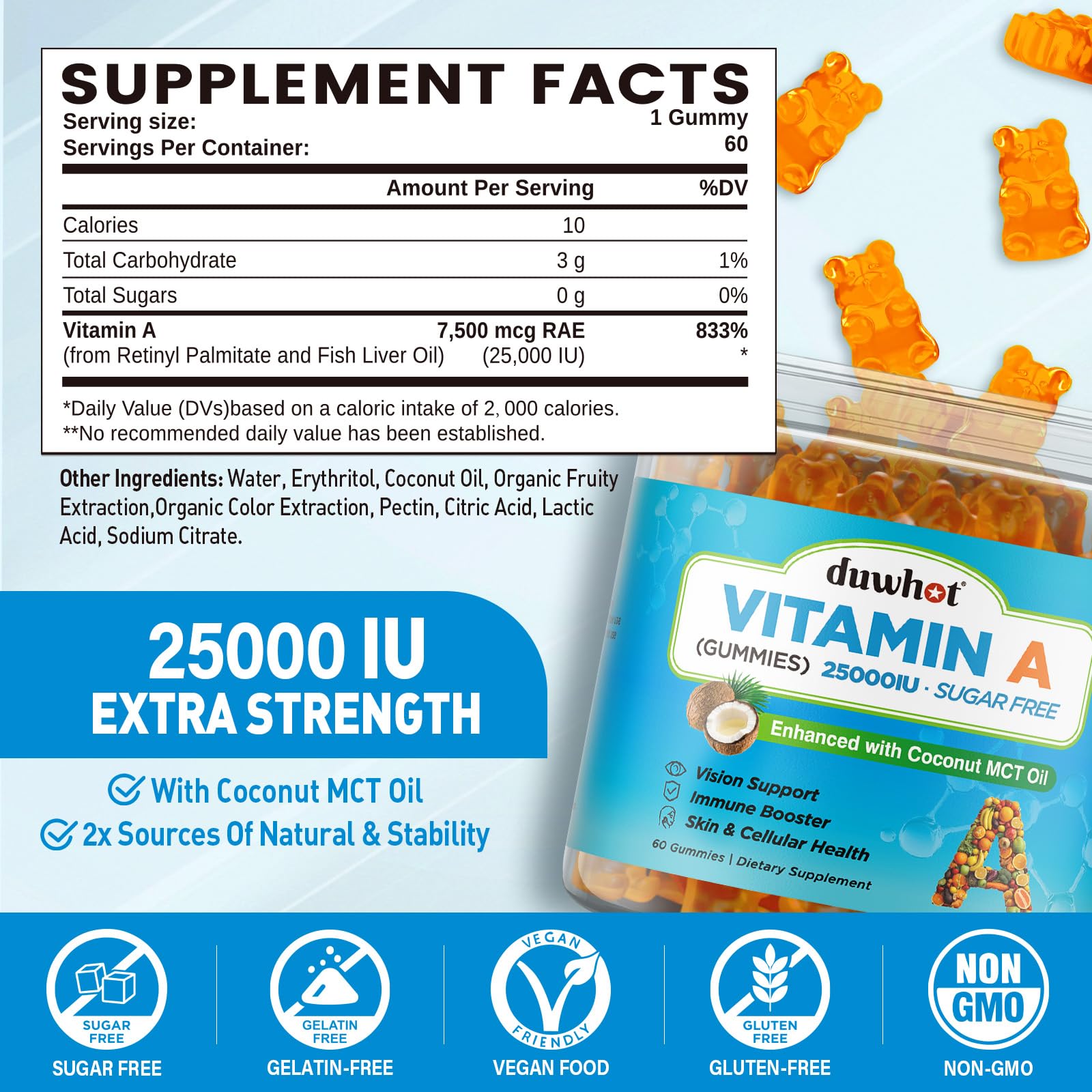 duwhot Vitamin A Gummies packaging side view