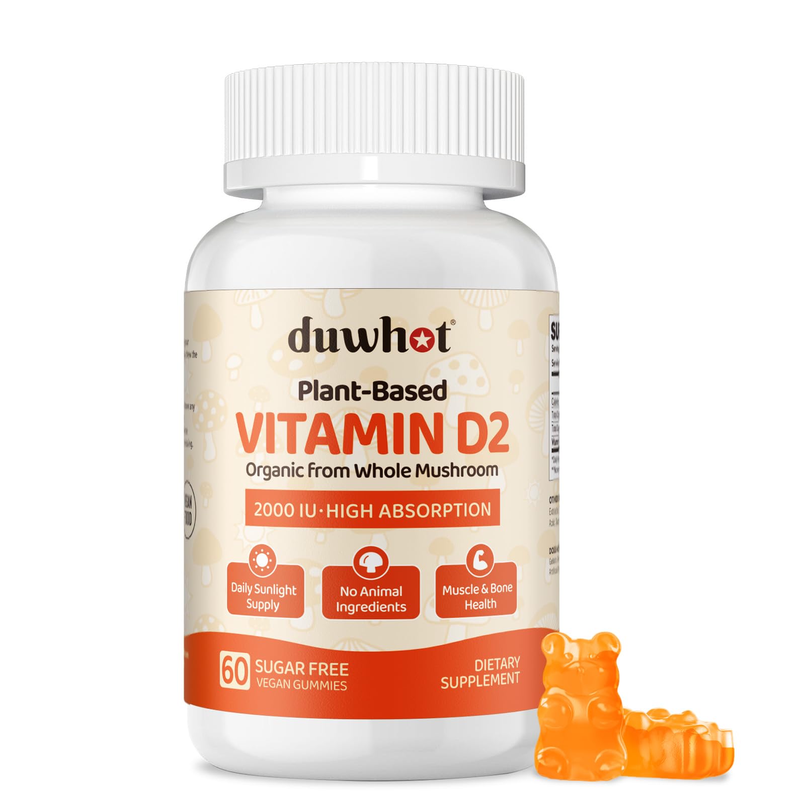 duwhot Vitamin D2 Gummies 2000 IU front view