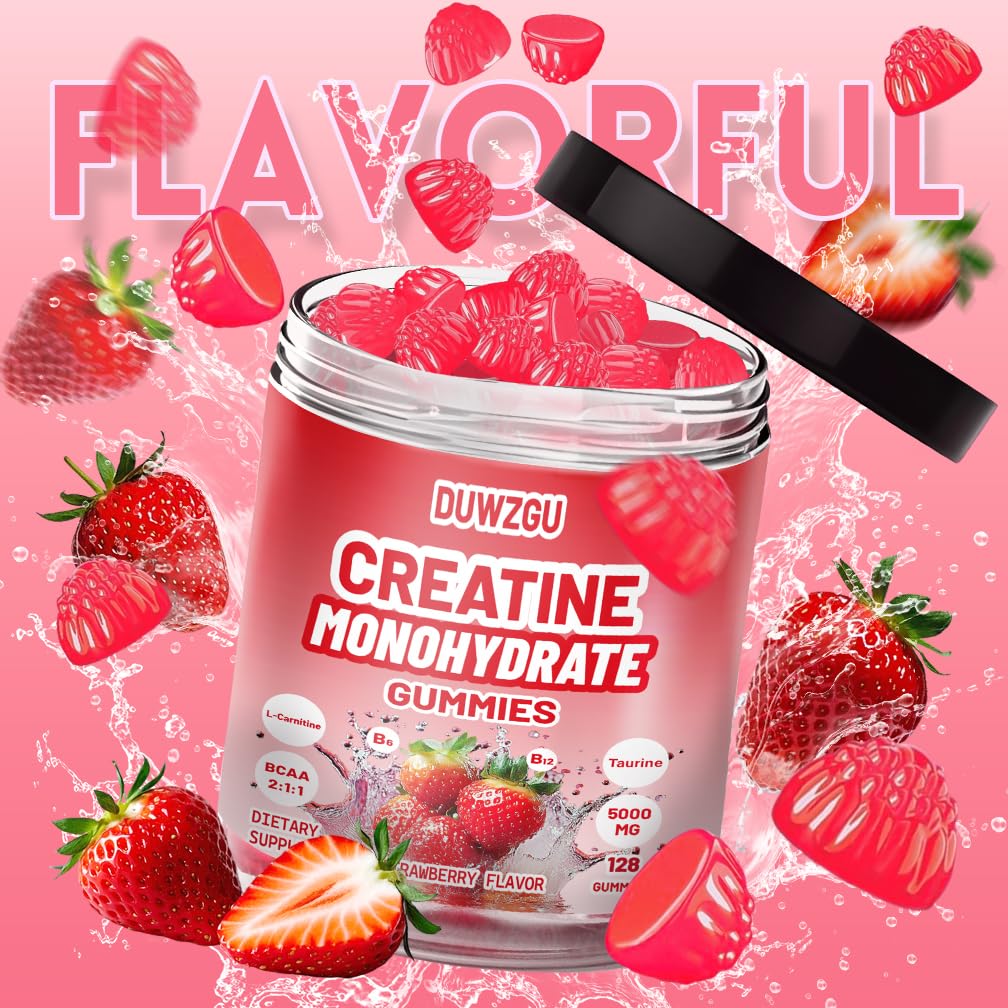 DUWZGU Creatine Gummies with a measuring spoon