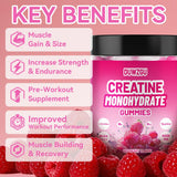 DUWZGU Creatine Monohydrate Gummies raspberry flavour close-up