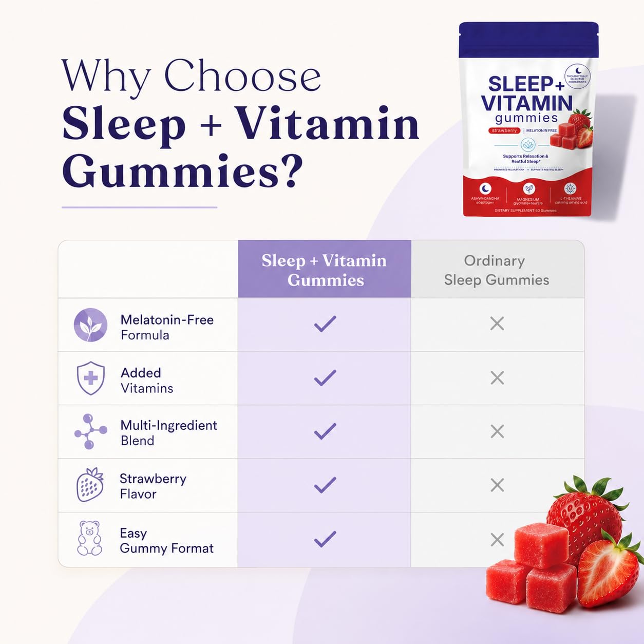 Dvloge Sleep Gummies on a wooden table