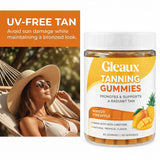 DXWXH Gleaux Tanning Gummies showing two gummies in hand