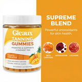 DXWXH Gleaux Tanning Gummies side view of the bottle