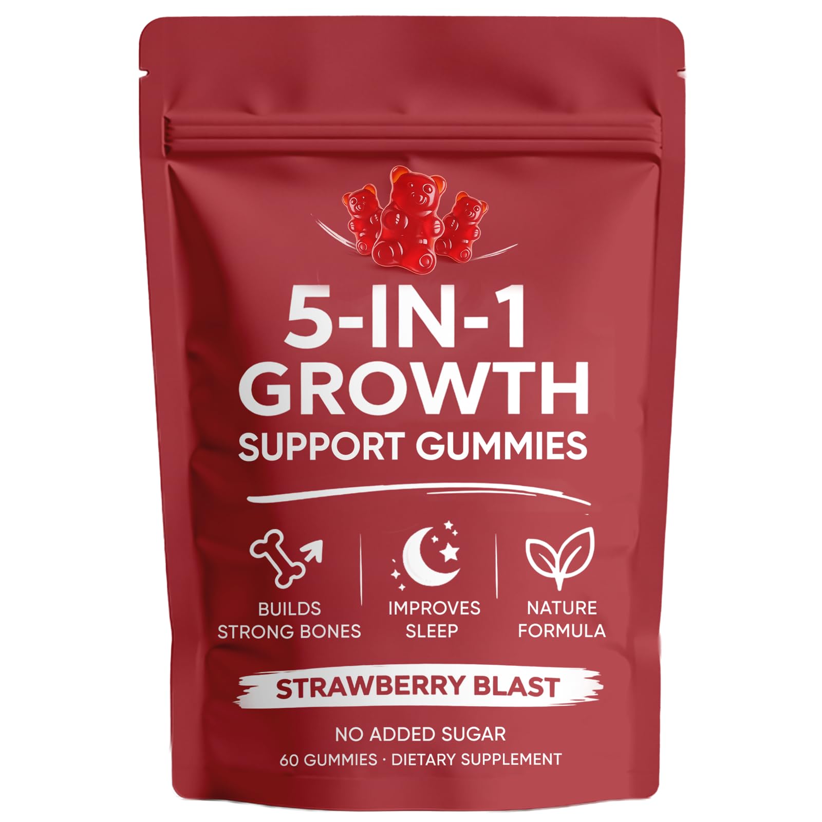DXWXH Growth Gummies front view with strawberry flavour