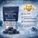 DXWXH Methylene Blue Gummies displayed with a glass of water