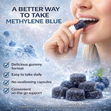 DXWXH Methylene Blue Gummies with a measuring spoon