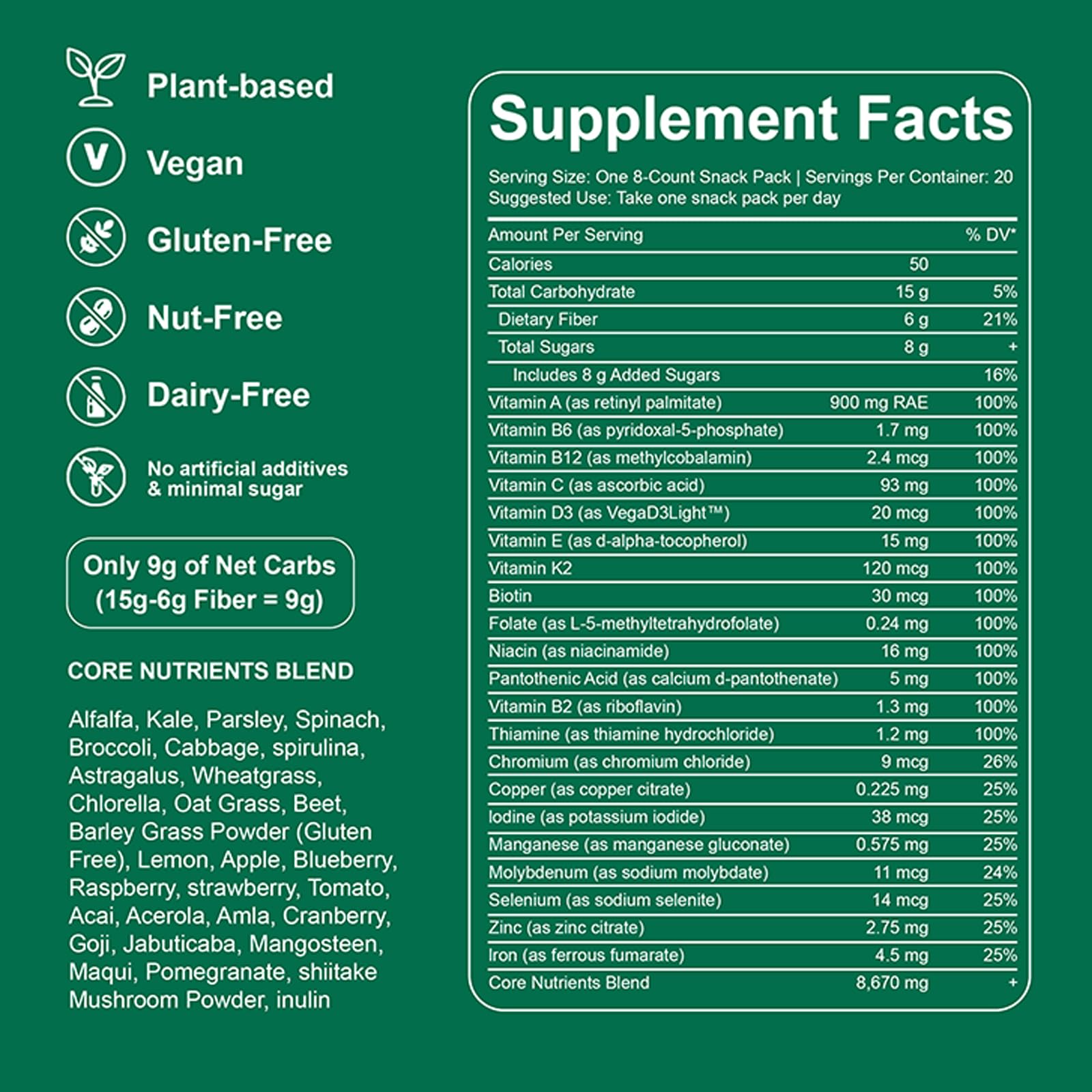 DYDUON Daily Greens Gummies individual gummy close-up