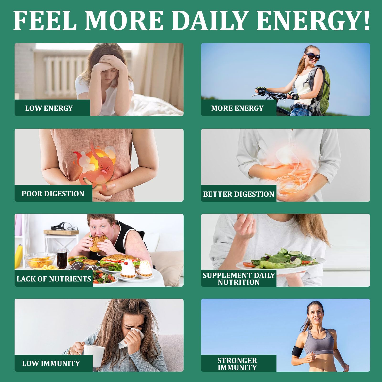 DYDUON Daily Greens Gummies showing individual bags