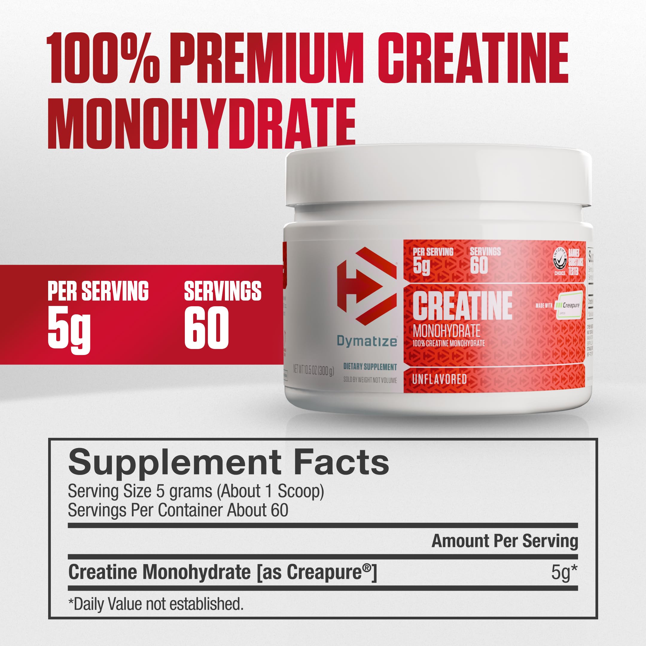 Dymatize Creatine Monohydrate Powder 367g mixed in water