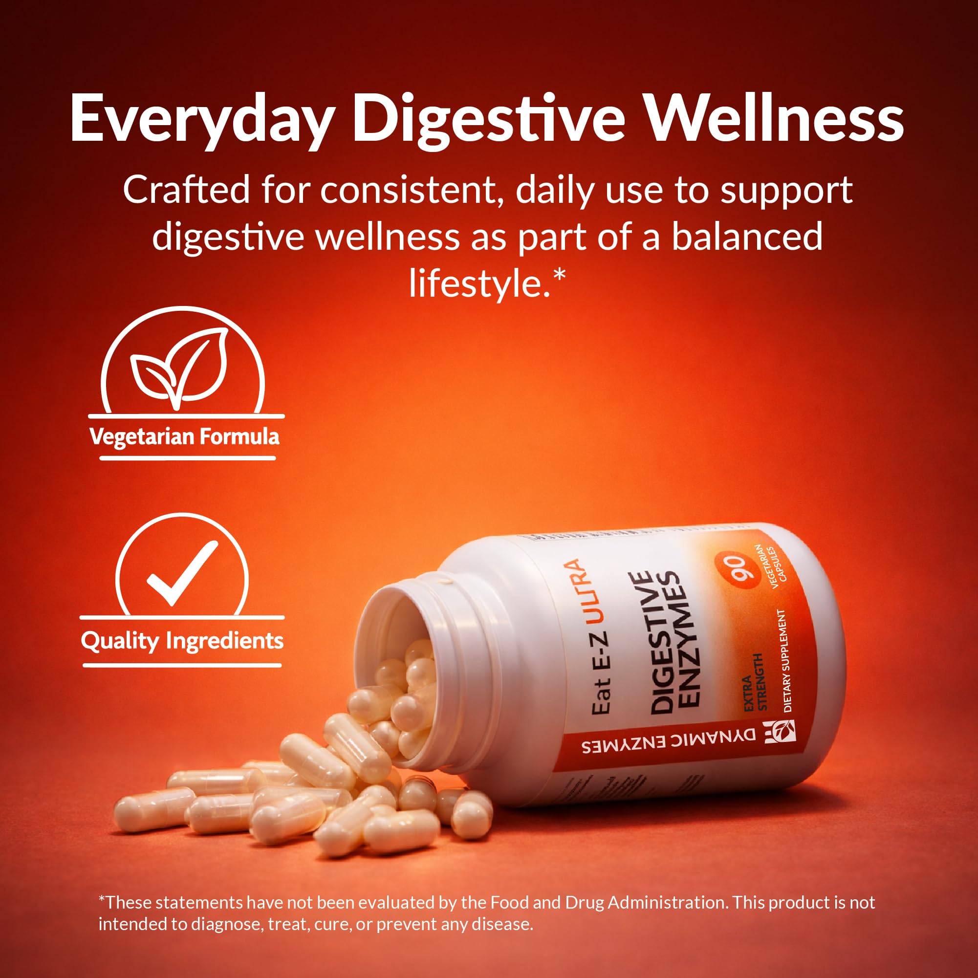 Dynamic Enzymes Eat E-Z Ultra Multi-Enzyme Supplement capsule close-up