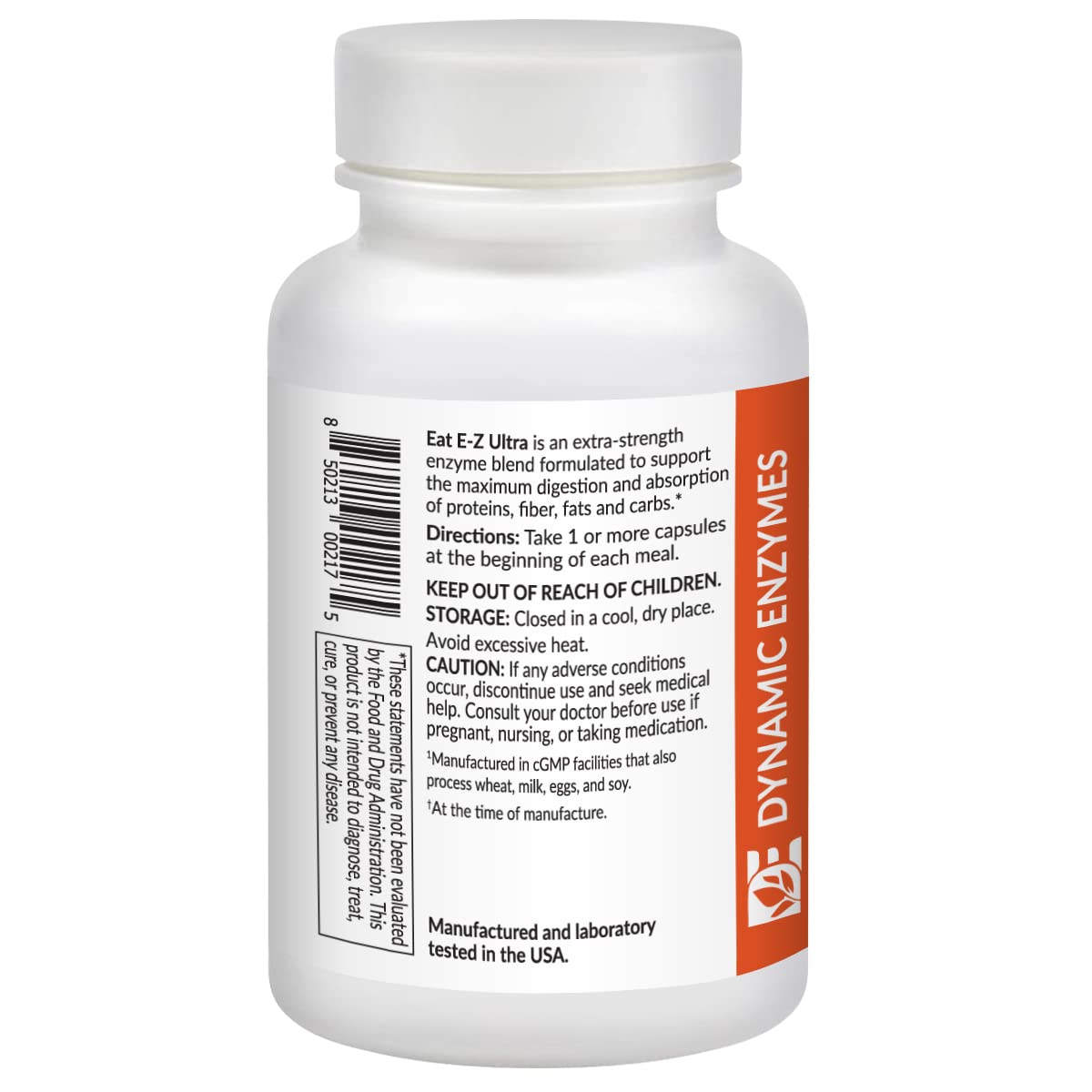 Dynamic Enzymes Eat E-Z Ultra Multi-Enzyme Supplement ingredients list