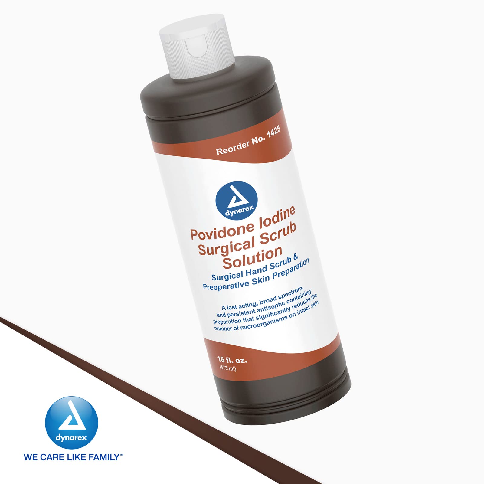Dynarex Povidone Iodine Scrub Solution in a medical setting