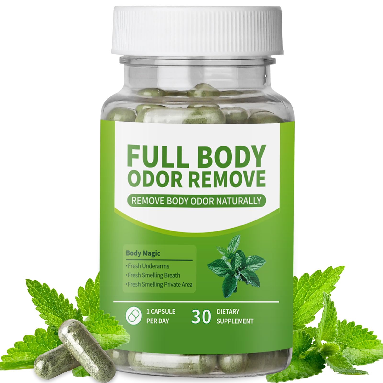 E-Bes Body Deodorant Supplement 30 capsules front view
