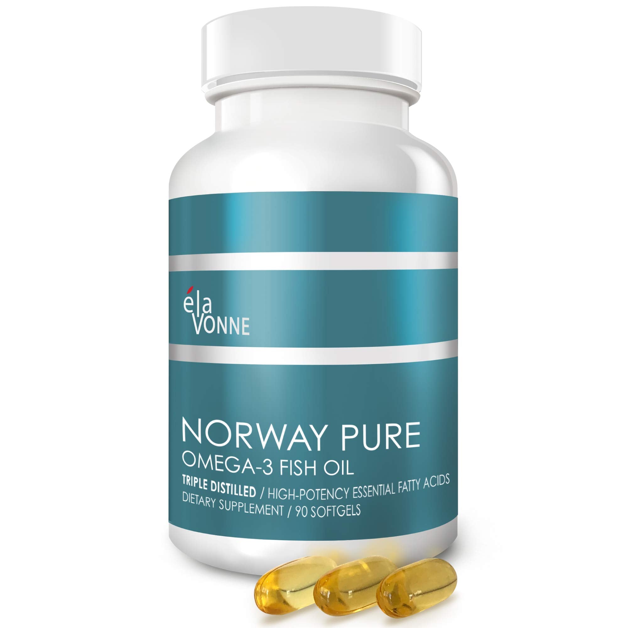E´LAVONNE Fish Oil 2400mg Omega-3 softgels front view
