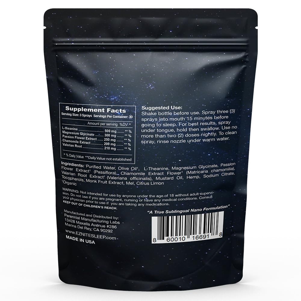 E-Z Nite Sleep Botanicals Oral Spray packaging with ingredients listed