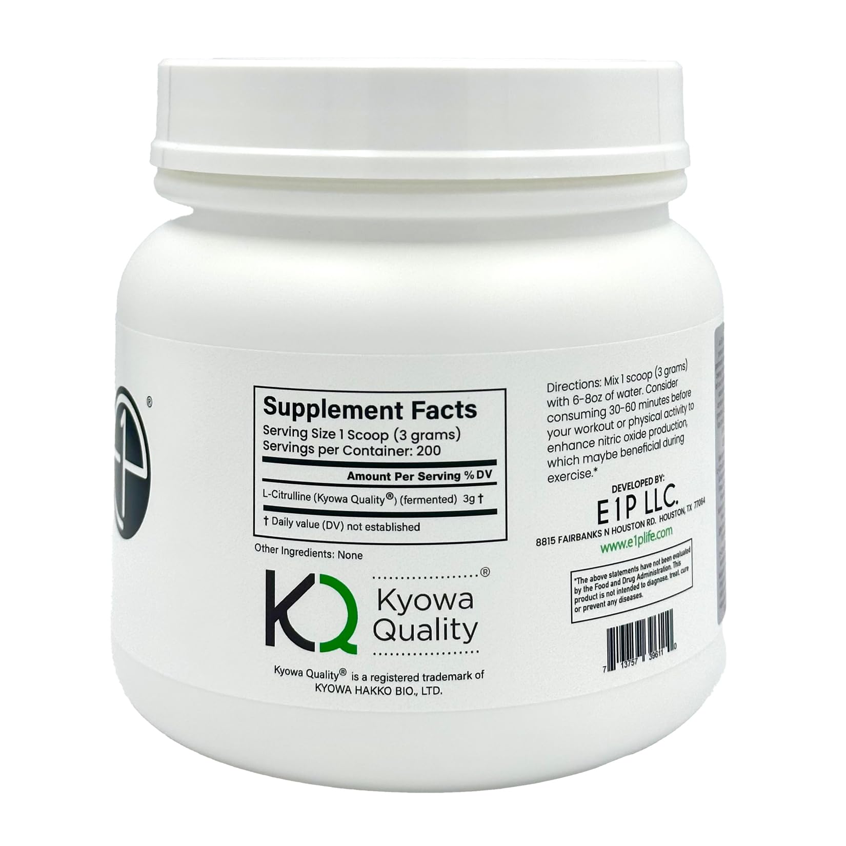 E1P L-Citrulline Unflavoured Powder 600g mixed in a drink