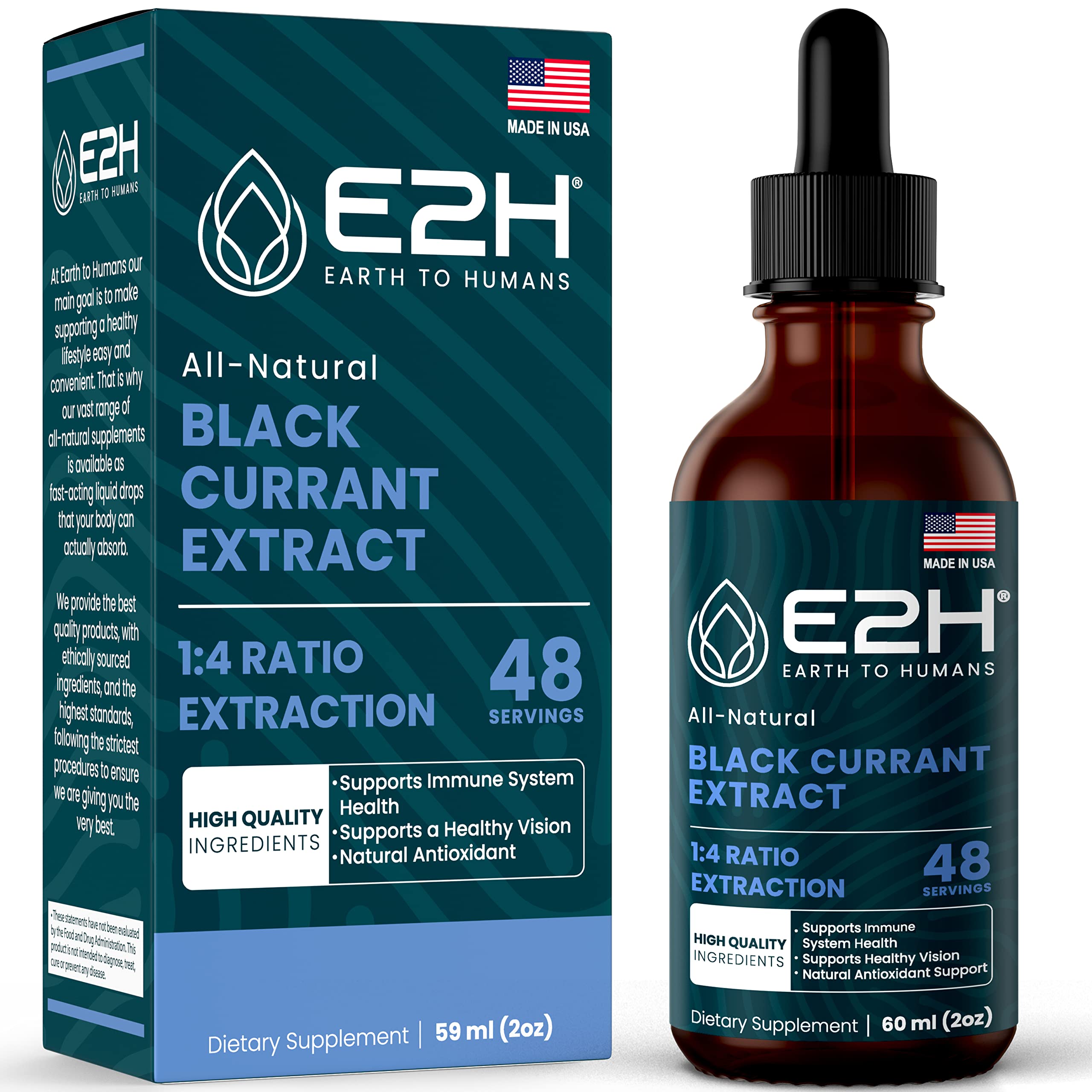E2H Black Currant Oil 2oz bottle front view
