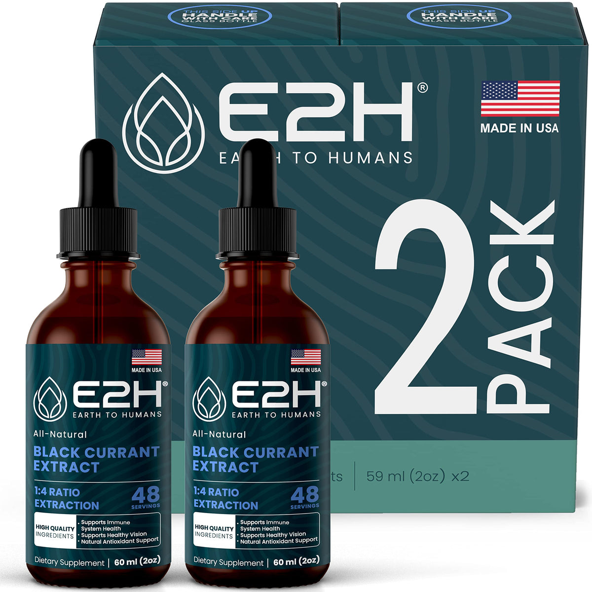 E2H Black Currant Oil 2oz bottle front view