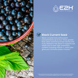 E2H Black Currant Oil 2oz bottle with dosage instructions