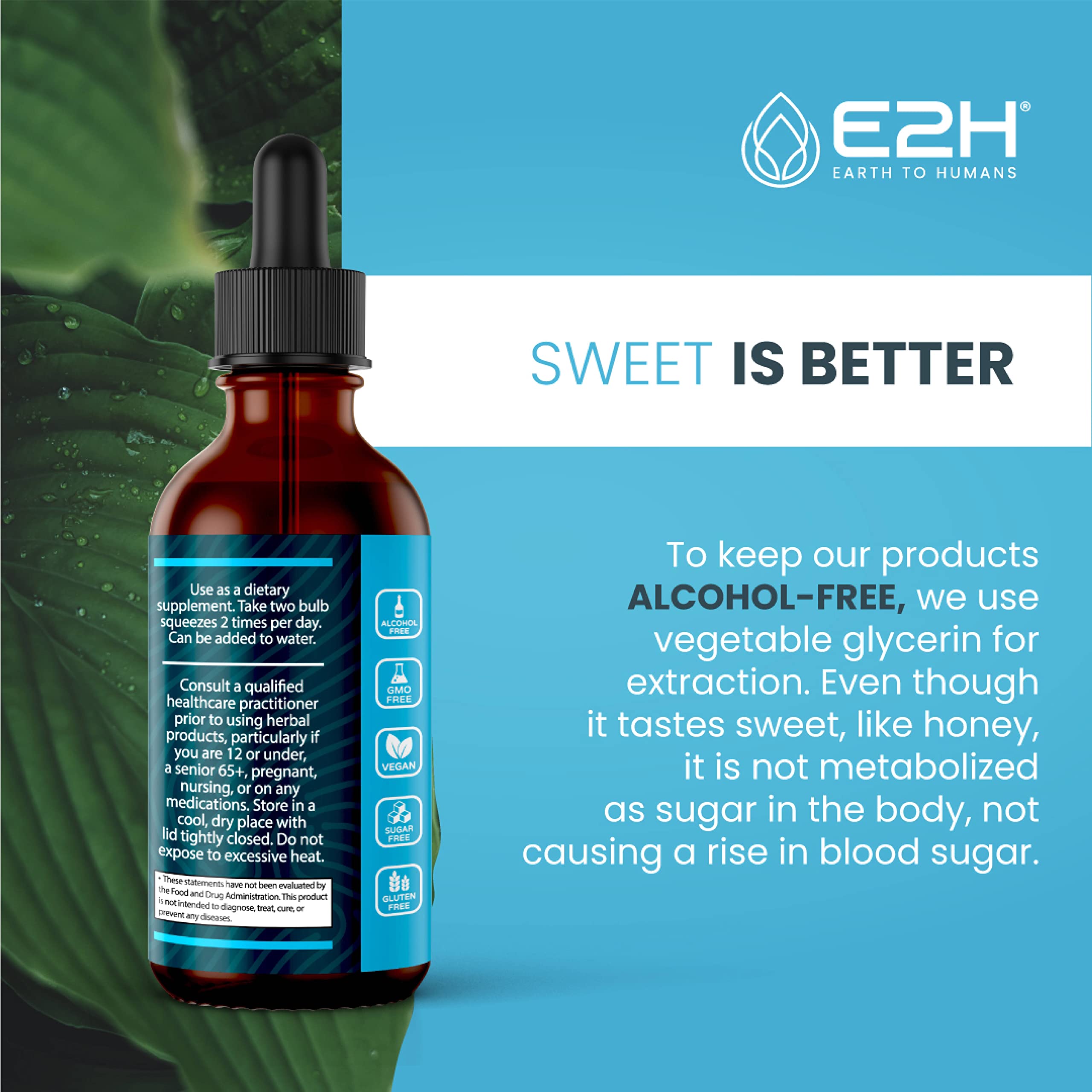 E2H EARTH TO HUMANS Milk Thistle Liquid Drops bottle with dropper